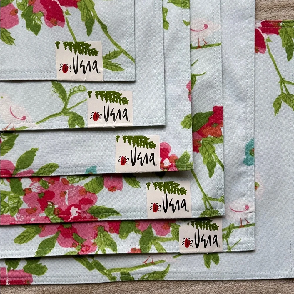 Set of 6 Vera Neumann Bardwil Linens Placemats Hellooo SPRING BLOSSOM Floral